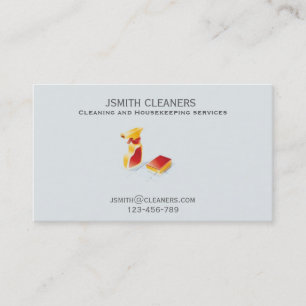 Housekeeper or cleaner freelance cleaning business business card