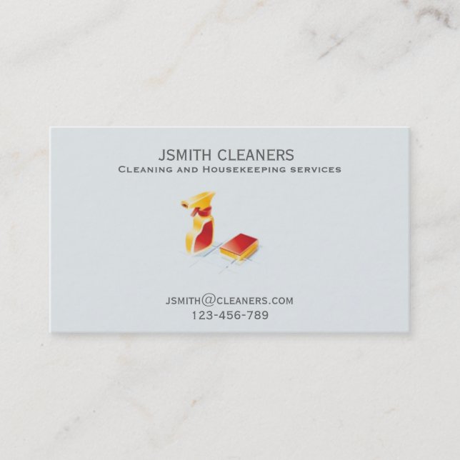 Housekeeper or cleaner freelance cleaning business business card (Front)