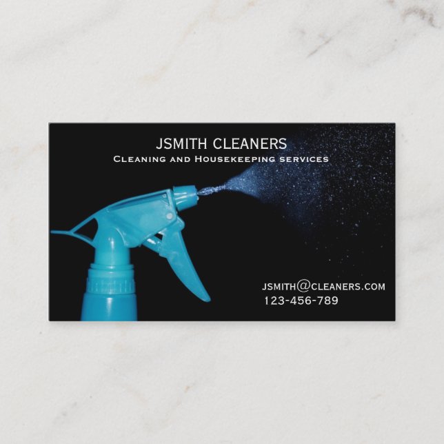 Housekeeper or cleaner freelance cleaning business card (Front)
