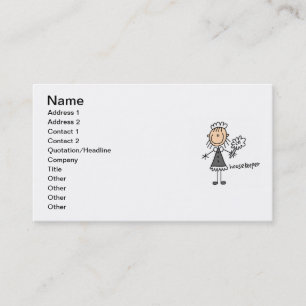 Housekeeper Stick Figure Business Card