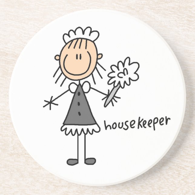 Housekeeper Stick Figure Coaster (Front)