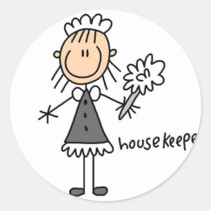 Housekeeper Stick Figure Sticker