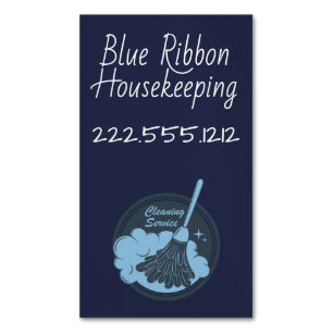 Housekeeping Badge Navy Magnetic Business Card