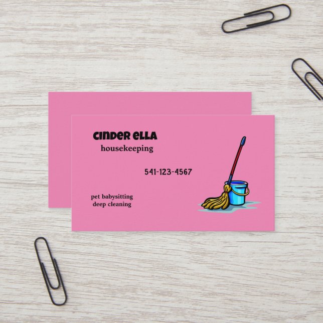 Housekeeping Business Card (Front/Back In Situ)