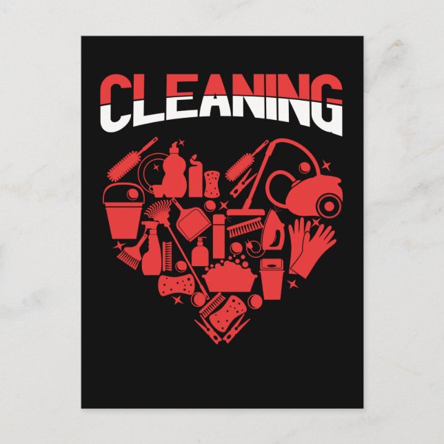 Housekeeping Cleaning Heart Vacuum Cleaner Houseke Postcard (Front)