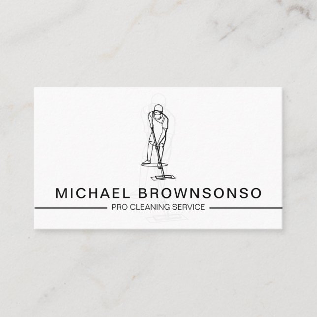 Housekeeping Cleaning Service Pro Janitoral Business Card (Front)