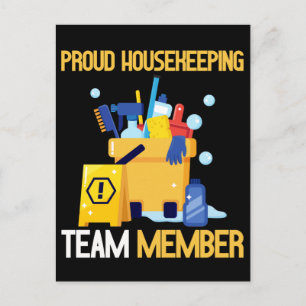 Housekeeping Cleaning Team Proud Housekeeper Postcard