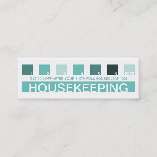 HOUSEKEEPING customer appreciation (mod squares) Loyalty Card (Front)