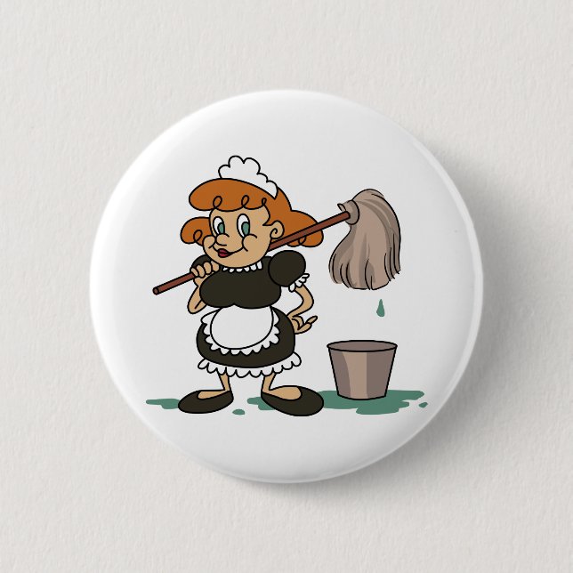 Housekeeping Maid 6 Cm Round Badge (Front)