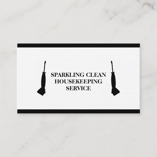 Housekeeping Maid Cleaning Green Service Vacuum Business Card (Front)