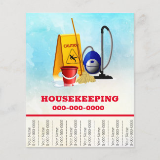 Housekeeping Pull-Tab Business Marketing Materials Flyer