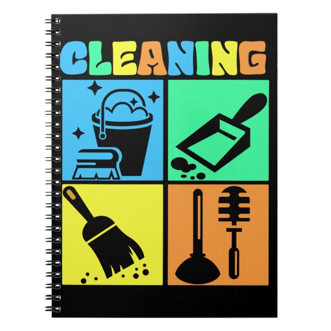 Housekeeping Retro Housekeeper Cleaning Notebook (Front)