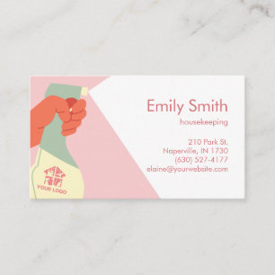 Housekeeping Services Hand Cleaning Spray QR code Business Card