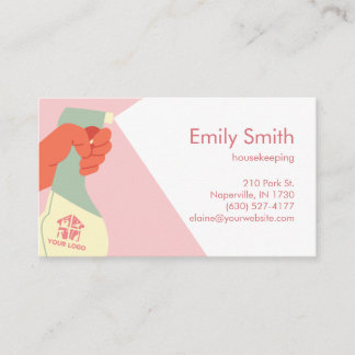 Housekeeping Services Hand Cleaning Spray QR code  Business Card