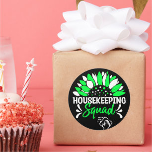 Housekeeping Squad Funny Housekeeper Matching Cool Classic Round Sticker