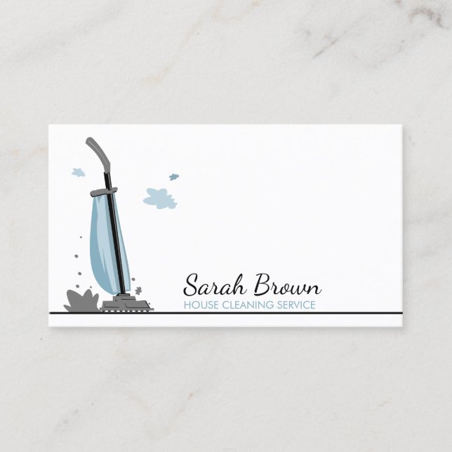 Housemaid Vacuum Cleaner Art Business Card (Front)