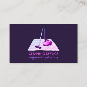 Housemaid Vacuum cleaner carpet washing janitorial Business Card