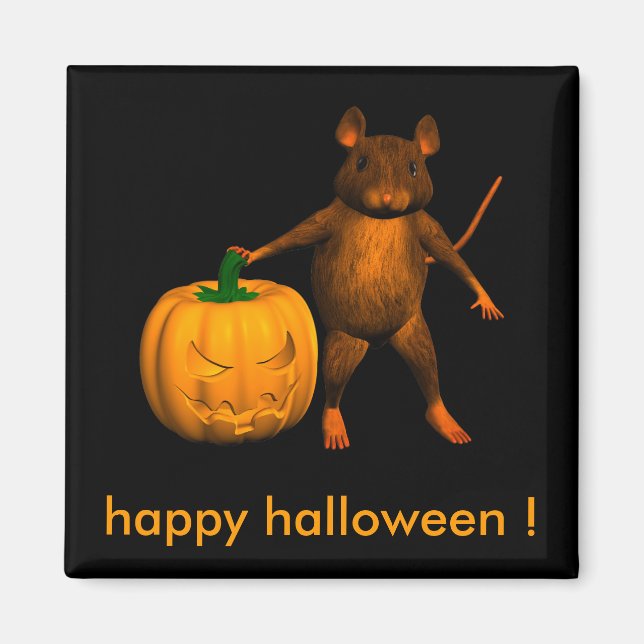 Housemouse with Pumpkin Magnet (Front)