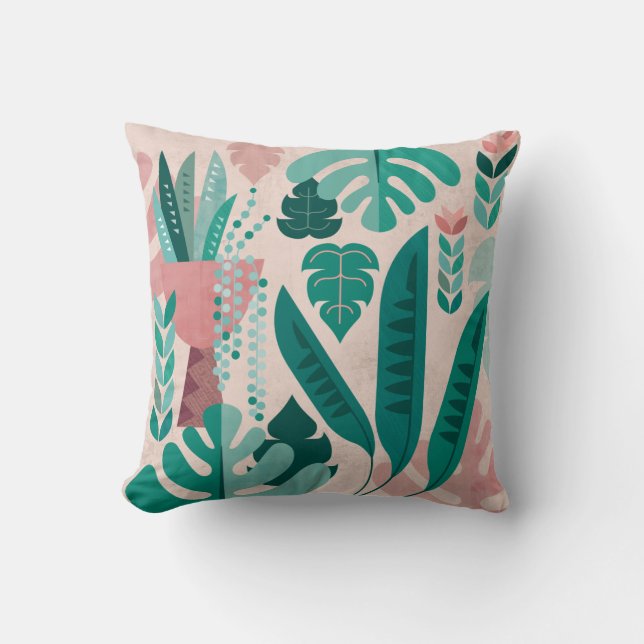 Houseplant foliage graphic cushion (Front)
