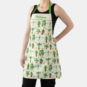 Houseplant Greenery Plant Lover Nature Design Apron