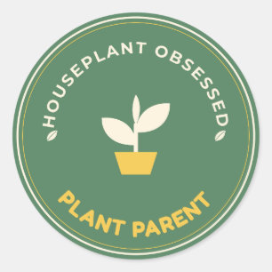Houseplant Obsessed Plant Parent Plant Lover Round Classic Round Sticker