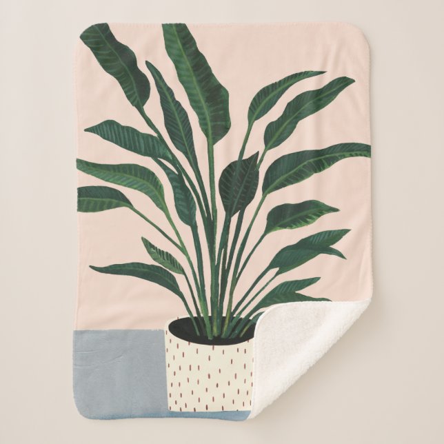 Houseplant Sherpa Blanket (Front)
