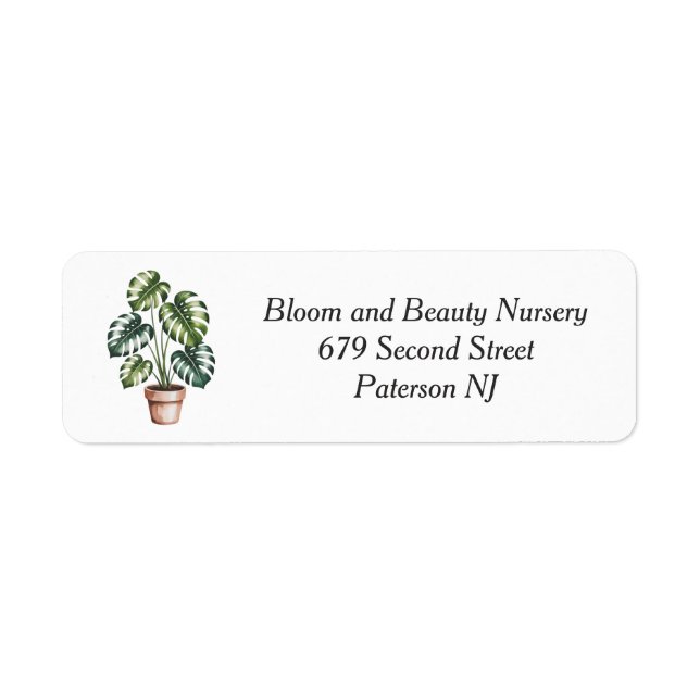 Houseplant Small Business Address Return Label (Front)