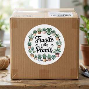 Houseplant Small Business Fragile Live Plants Classic Round Sticker