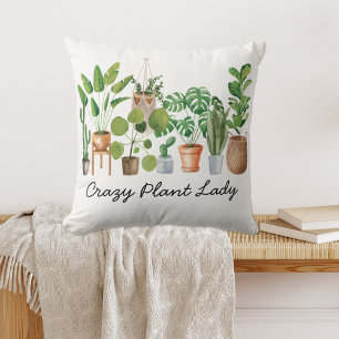 Houseplant Watercolor Plant Quote Cushion