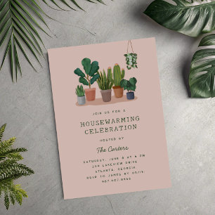 Houseplants Illustrations Housewarming Party Invitation