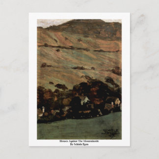 Houses Against The Mountainside By Schiele Egon Postcard