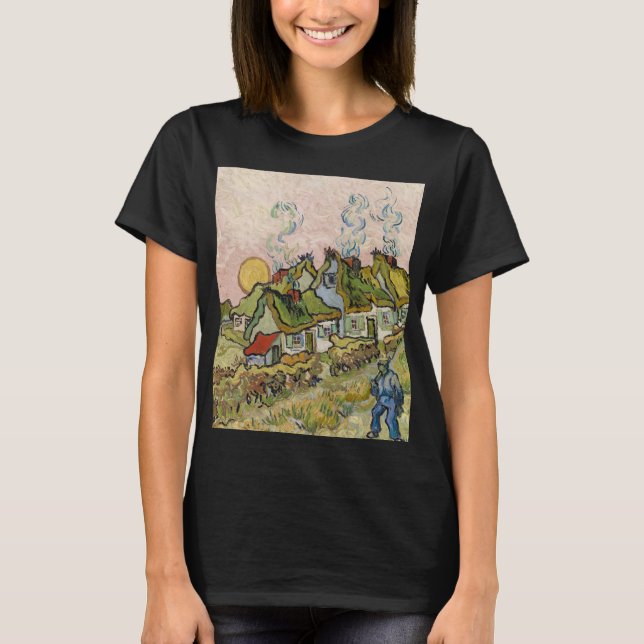 Houses and Figure by Vincent van Gogh T-Shirt (Front)