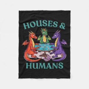 Houses And Humans Dragon Tabletop Rpg Fantasy Paro Fleece Blanket