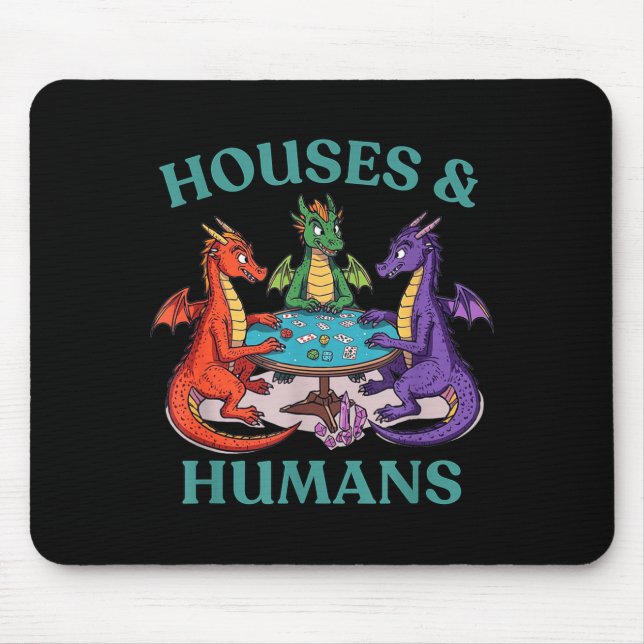 Houses And Humans Dragon Tabletop Rpg Fantasy Paro Mouse Mat (Front)