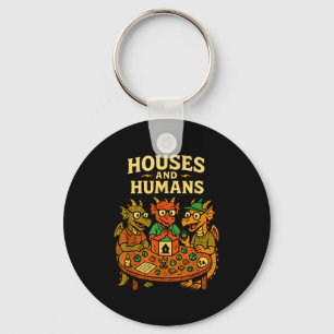 Houses And Humans Funny Geeky Rpg Nerd Gamers Men Key Ring