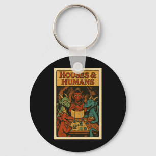 Houses And Humans Funny Rpg Gamer Nerd Gaming Men Key Ring