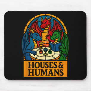 Houses And Humans Funny Rpg Nerdy Gamers Men Women Mouse Mat