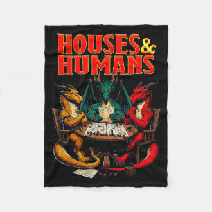 Houses And Humans Funny Tabletop Rpg Dice Game Par Fleece Blanket