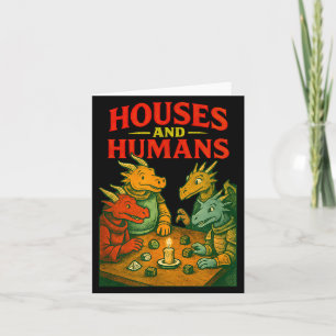 Houses And Humans Gaming Funny Rpg Gamer Men Boys  Card