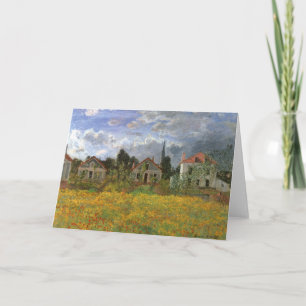 Houses at Argenteuil by Claude Monet, Vintage Art Card