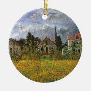 Houses at Argenteuil by Claude Monet, Vintage Art Ceramic Tree Decoration