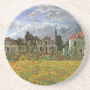 Houses at Argenteuil by Claude Monet, Vintage Art Coaster
