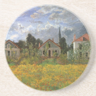 Houses at Argenteuil by Claude Monet, Vintage Art Coaster