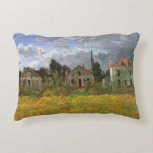 Houses at Argenteuil by Claude Monet, Vintage Art Decorative Cushion