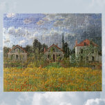 Houses at Argenteuil by Claude Monet, Vintage Art Jigsaw Puzzle<br><div class="desc">Houses at Argenteuil (1873) by Claude Monet is a vintage impressionism fine art architectural painting. Blooming flowers in a floral spring meadow on a cloudy day in the little village of Argenteuil, France. A row of residential houses next to a farmers field. About the artist: Claude Monet was a founder...</div>