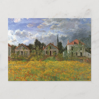 Houses at Argenteuil by Claude Monet, Vintage Art Postcard