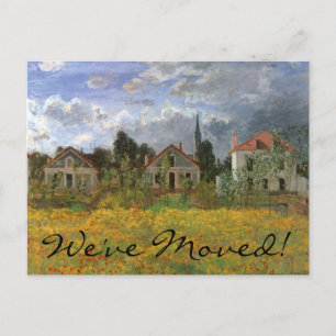Houses at Argenteuil by Monet, Change of Address Announcement Postcard