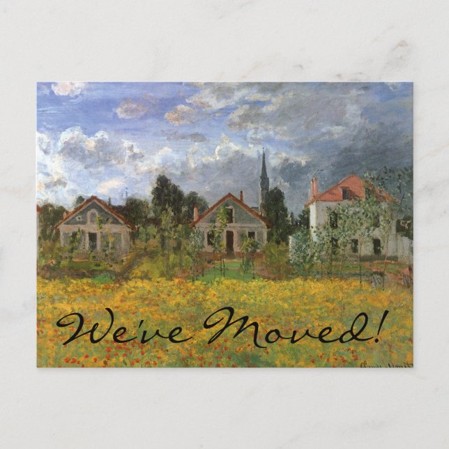 Houses at Argenteuil by Monet, Change of Address Announcement Postcard (Front)