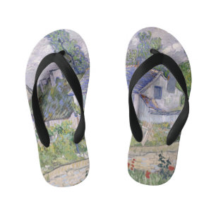 Houses at Auvers Vincent  van Gogh      Kid's Flip Flops