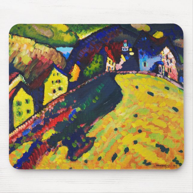 Houses at Murnau, Wassily Kandinsky Mouse Mat (Front)